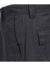 Regular Fit Cargo Cotton Canvas Straight Pants Black - STONE ISLAND - BALAAN 6