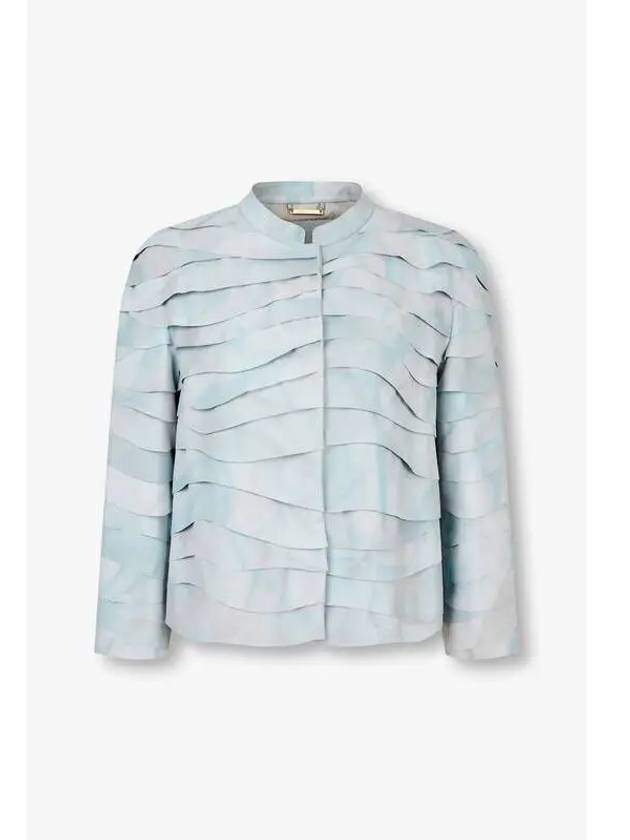 Women s Printed Wave Leather Jacket Light Mint - GIORGIO ARMANI - BALAAN 1