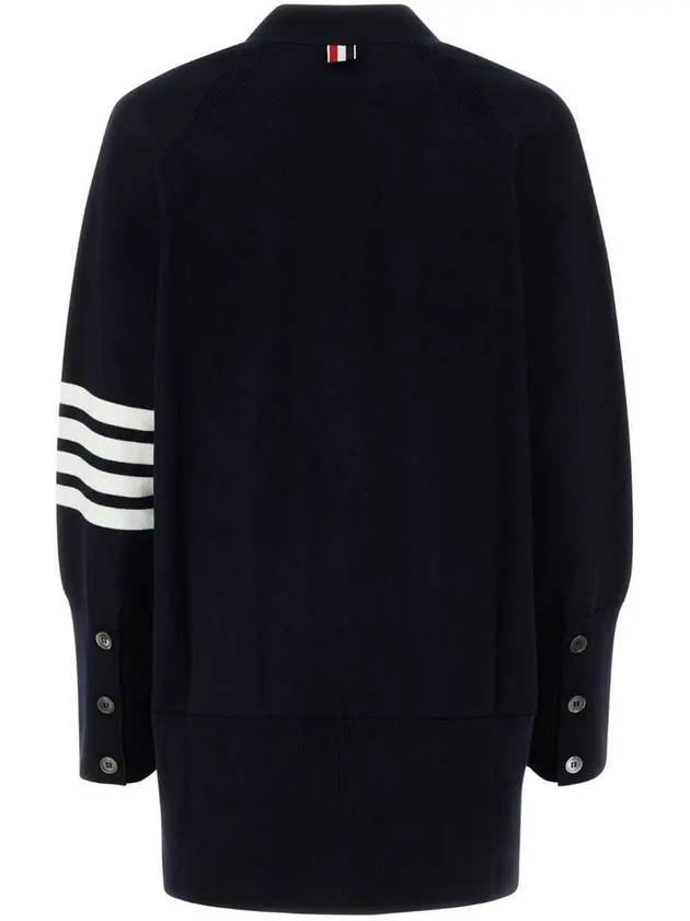 Stitched Cotton 4 Bar Cardigan Navy - THOM BROWNE - BALAAN 4