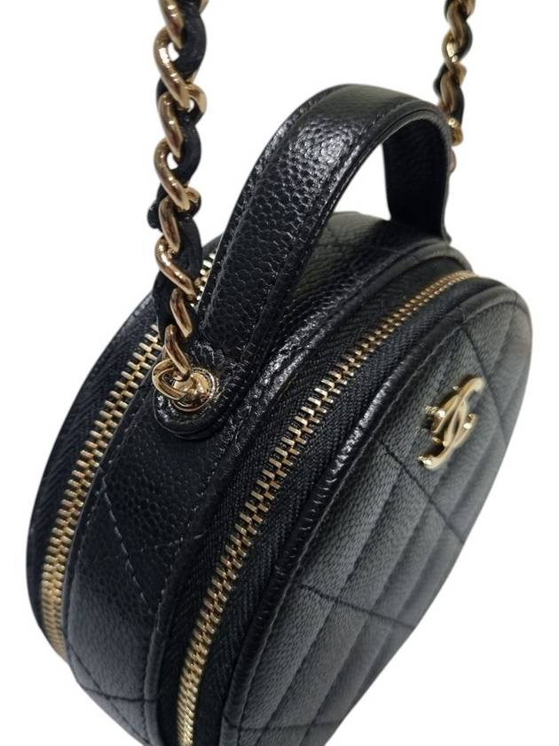 AP2502 Black Caviar Top Handle Tambourine Gold Chain Cross Bag - CHANEL - BALAAN 4