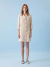 Linen long jacket mini dress beige 021B - VOYONN - BALAAN 8