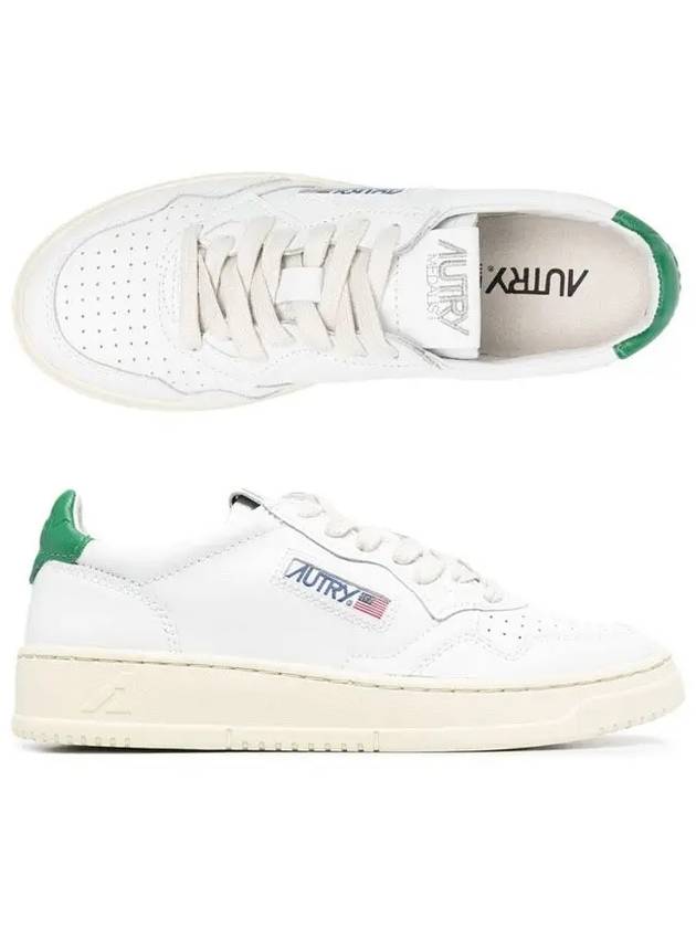 Medalist Green Tab Leather Low Top Sneakers White - AUTRY - BALAAN 3