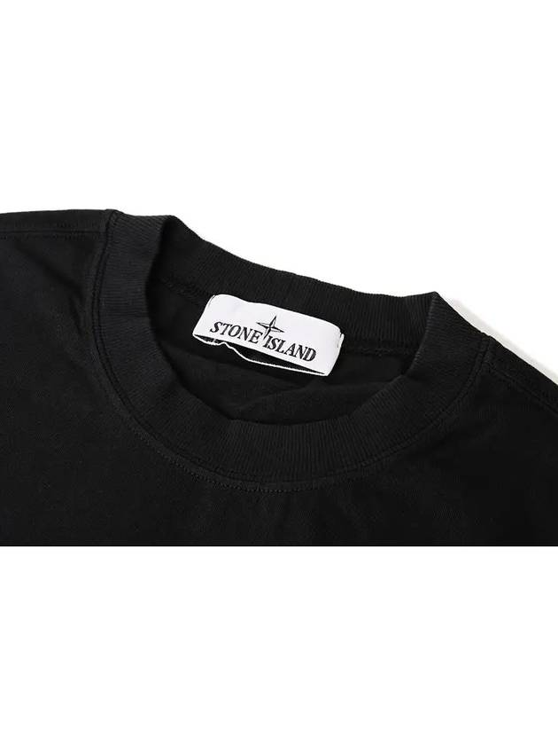 Combed Organic Cotton Jersey Short Sleeve T-Shirt Black - STONE ISLAND - BALAAN 4