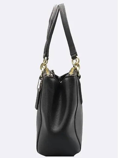 F36704 Mini Christie Carryall Black Leather Gold Logo Decorated Tote Bag - COACH - BALAAN 2