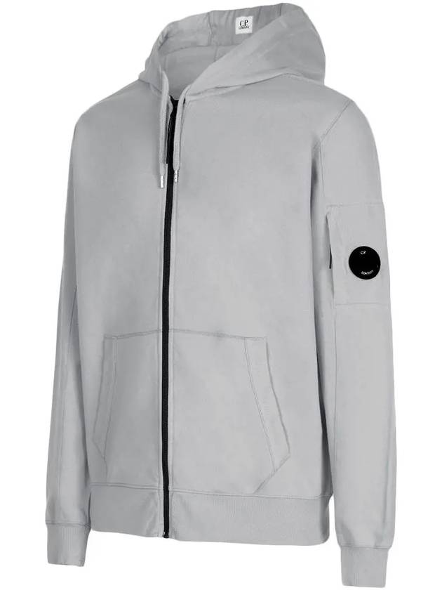 Lens Wappen Light Fleece Zip Up Hoodie Grey - CP COMPANY - BALAAN 5