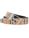 Reversible Vintage Check Leather Belt Archive Beige - BURBERRY - BALAAN.