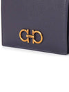 Gancini Compact Half Wallet Blue - SALVATORE FERRAGAMO - BALAAN 6