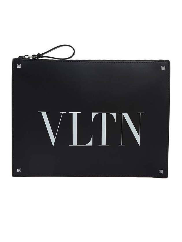 VLTN Logo Clutch Bag Black - VALENTINO - BALAAN.