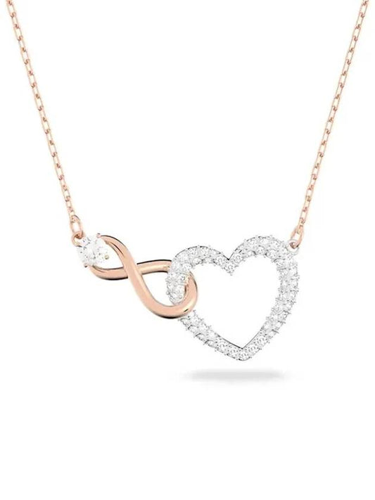 Hyperbola Infinity Heart Necklace Silver Rose Gold - SWAROVSKI - BALAAN 2