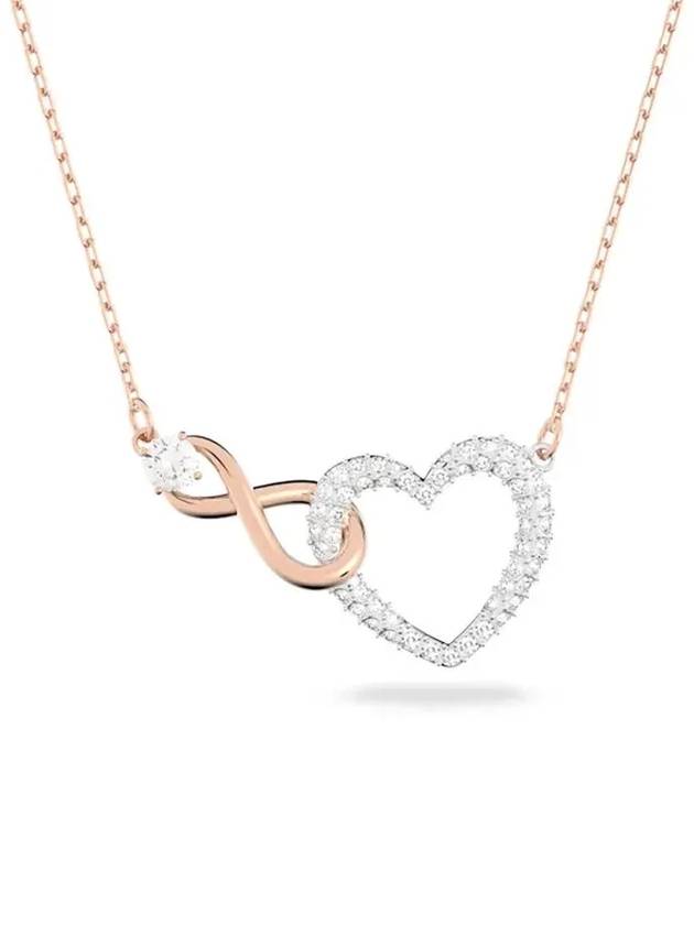 Hyperbola Infinity Heart Necklace Silver Rose Gold - SWAROVSKI - BALAAN 3