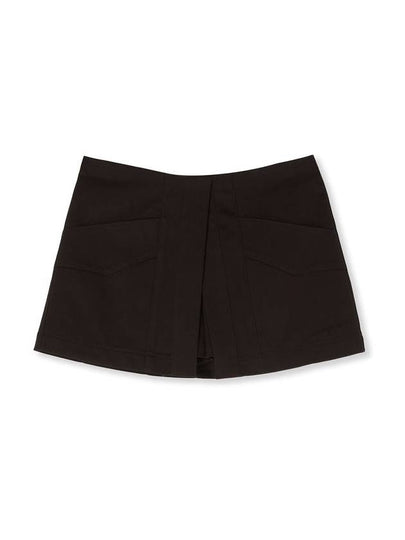 Gabardine Wrap Effect Mini A-Line Skirt Brown - MSGM - BALAAN 2