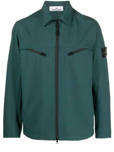 Light Soft Shell Shirt Jacket Bottle Green - STONE ISLAND - BALAAN 1