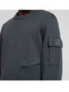 Metropolis Diagonal Fleece Utility Pocket Sweatshirt Charcoal - CP COMPANY - BALAAN.