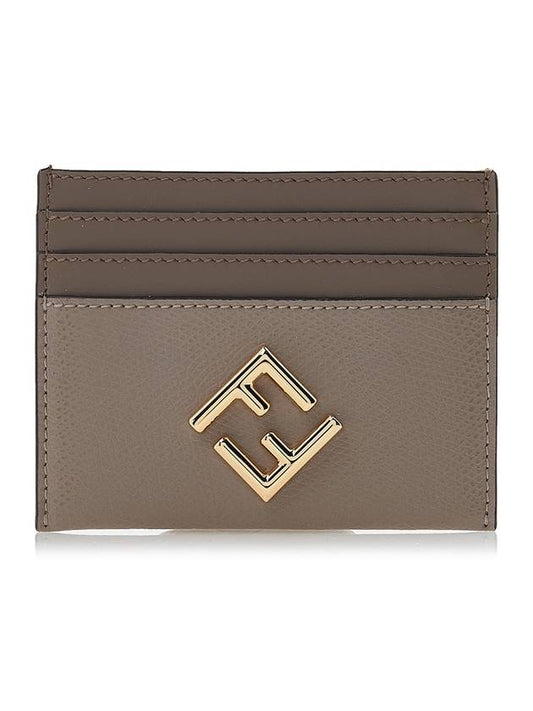 Logo Diamond Card Wallet Brown - FENDI - BALAAN 1