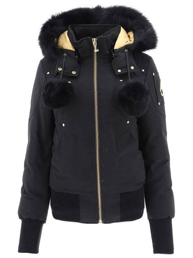 Gold Debbie Bomber Padding Black Fox Fur Black - MOOSE KNUCKLES - BALAAN 1