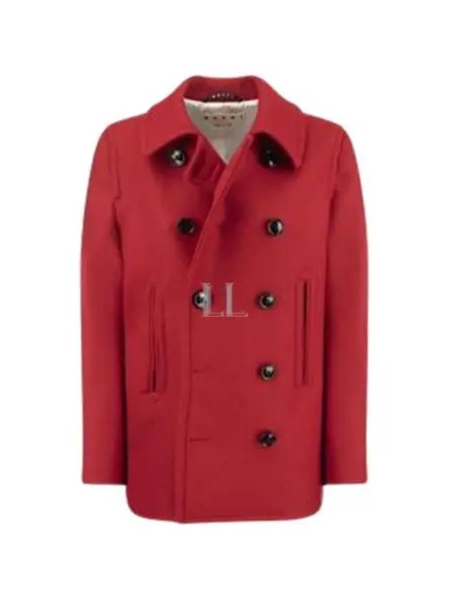 Breasted Wool Double Coat Red - MARNI - BALAAN 2