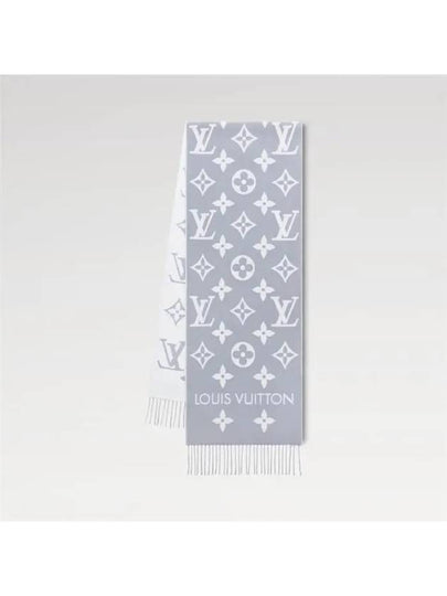 LV Essential Monogram Wool Scarf Light Grey - LOUIS VUITTON - BALAAN 2