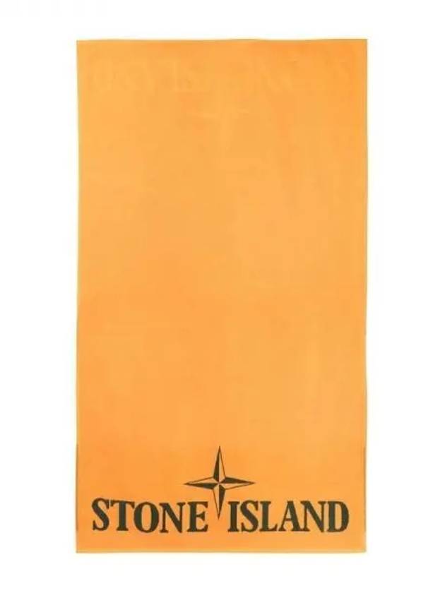 Cotton Terry Logo Beach Towel Orange - STONE ISLAND - BALAAN 2