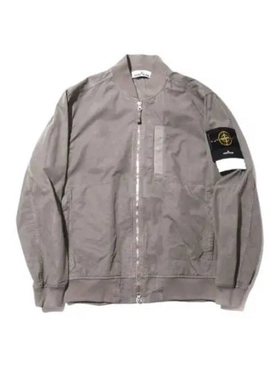 Men's Cupro Cotton Twill TC Bomber Jacket Beige - STONE ISLAND - BALAAN 2