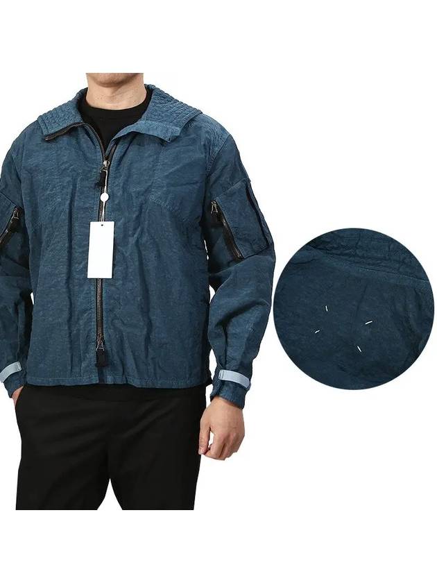 Patch Pocket Shell Lightweight Zip-up Jacket Saphir Blue - MAISON MARGIELA - BALAAN 2