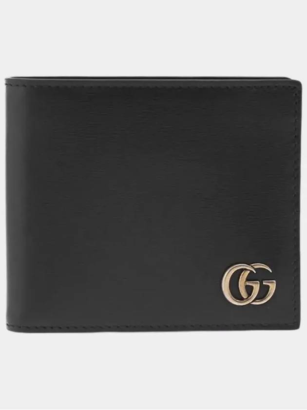 GG Marmont Leather Half Wallet Black - GUCCI - BALAAN 7