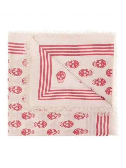 Biker Red Skull Scarf White - ALEXANDER MCQUEEN - BALAAN 2