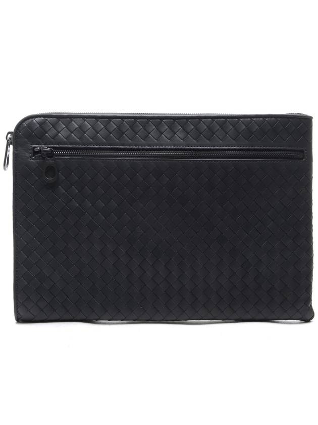 Intrecciato Weaving Zipper Clutch Bag Grey - BOTTEGA VENETA - BALAAN 2