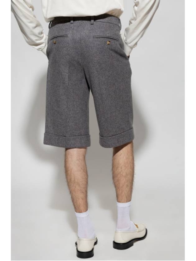 Cashmere Blend Shorts Light Grey - GUCCI - BALAAN 5