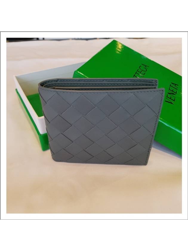 Intrecciato Leather Half Wallet Grey - BOTTEGA VENETA - BALAAN 2