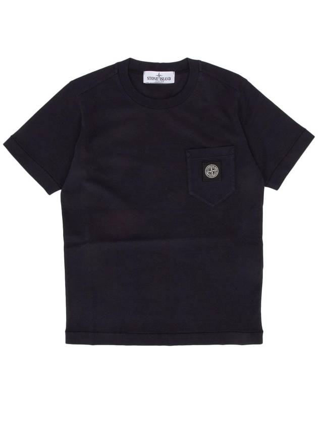 Kids Compass Patch Short Sleeve T-Shirt Navy - STONE ISLAND - BALAAN 1