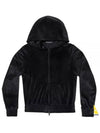 Women's BB Paris Strass Velvet  Zip-Up Hoodie Black - BALENCIAGA - BALAAN 2