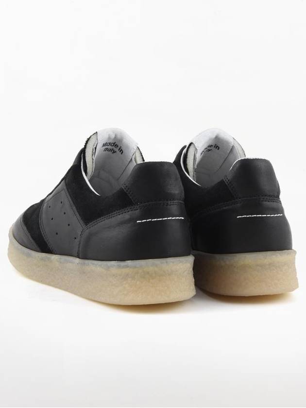 6 Court Logo Tongue Low Top Sneakers Black - MAISON MARGIELA - BALAAN 4