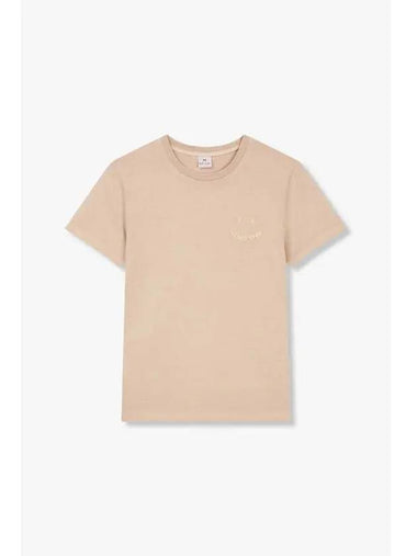 PS Women Embroidery Happy Logo T Shirt Beige - PAUL SMITH - BALAAN 1