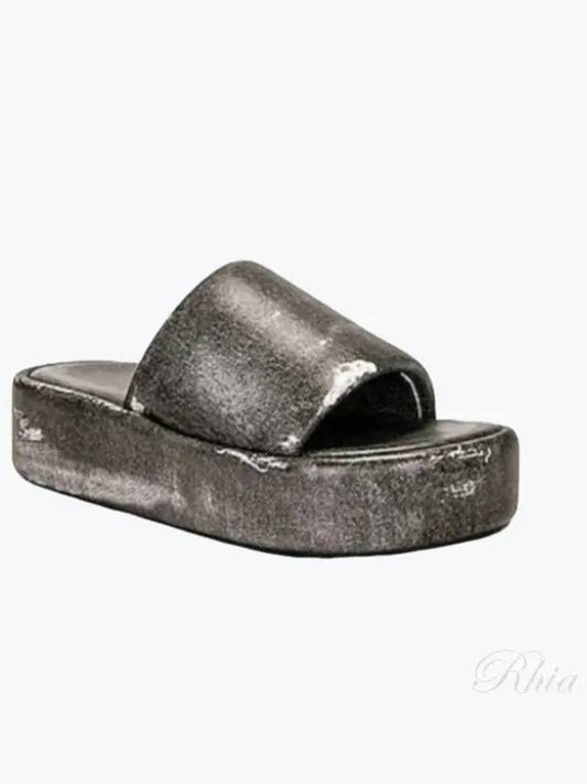 Rise Platform Slide Leather Slippers Black - BALENCIAGA - BALAAN 2