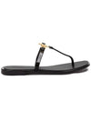 Roxanne Jelly Logo Flip Flops Black - TORY BURCH - BALAAN 3