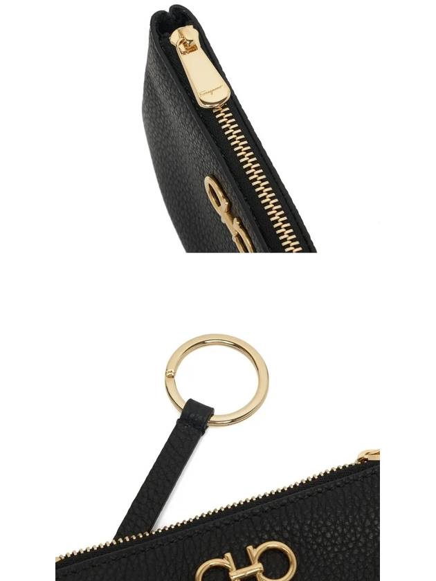 Gancini Leather Coin Key Holder Black - SALVATORE FERRAGAMO - BALAAN 4