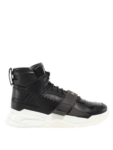 Logo B-Ball Leather High Top Sneakers Black - BALMAIN - BALAAN 1