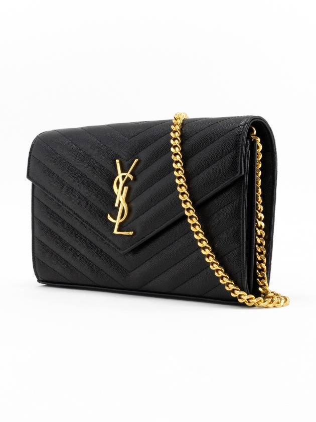 Monogram Matelasse Chain Shoulder Bag Black - SAINT LAURENT - BALAAN 3