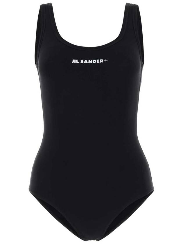 Women's Logo Printed Backless One-Piece Swimsuit Black - JIL SANDER - BALAAN 2