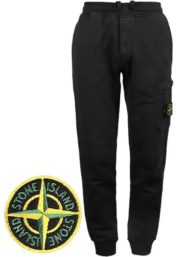 Men's Wappen Patch Jogger Pants Black - STONE ISLAND - BALAAN 2