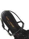 Cassandra Monogram Leather Sandals Black - SAINT LAURENT - BALAAN 8