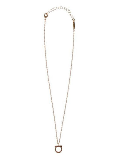 Gancini Large Necklace Brass & Gold - SALVATORE FERRAGAMO - BALAAN 2