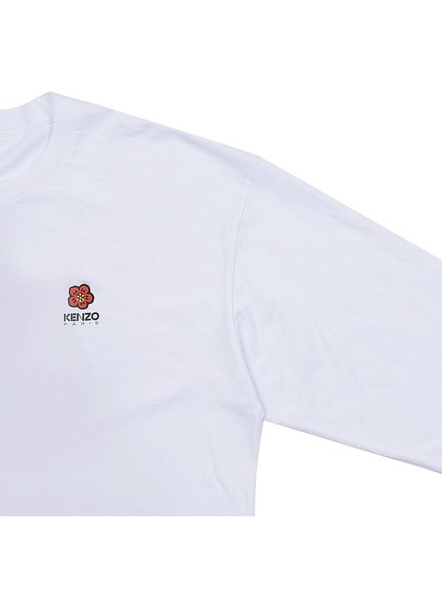 Boke Flower Embroidery Cotton Long Sleeve T-Shirt White - KENZO - BALAAN 6