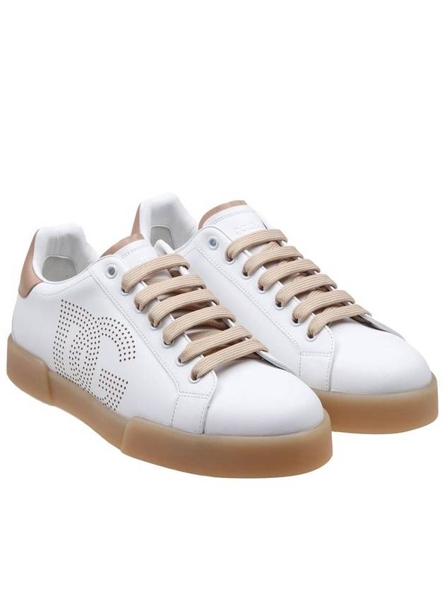 Portofino perforated DG logo low top sneakers white - DOLCE&GABBANA - BALAAN 3