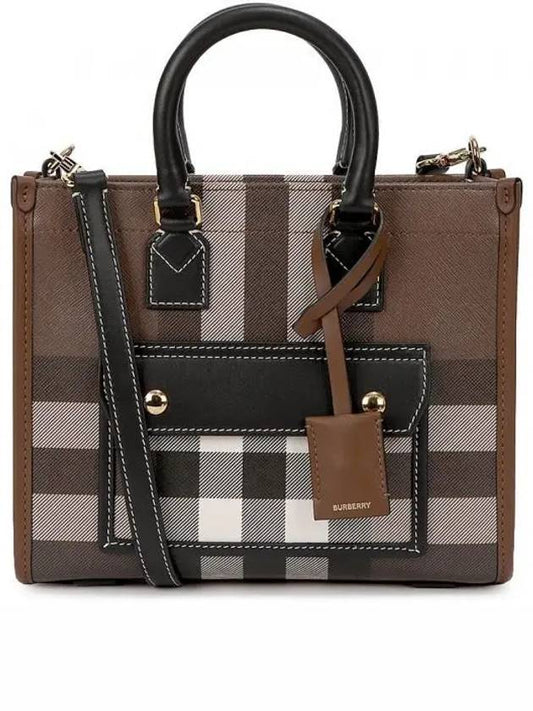 Tartan Check Freya Mini Tote Bag Brown - BURBERRY - BALAAN 2