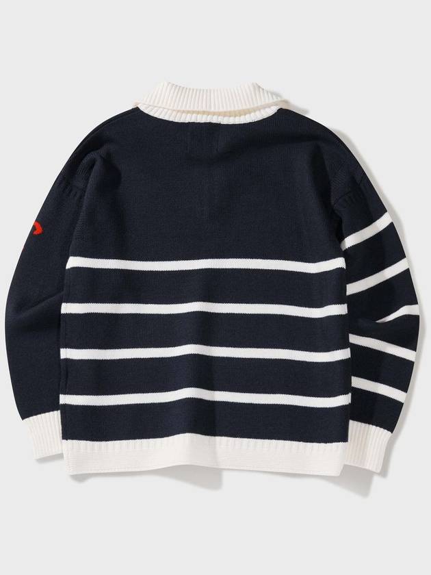 Venezia Wool Zip-up Knit Top Navy - FFEFF STUDIO - BALAAN 3