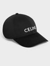 Cotton Drill Baseball Cap Black - CELINE - BALAAN 3