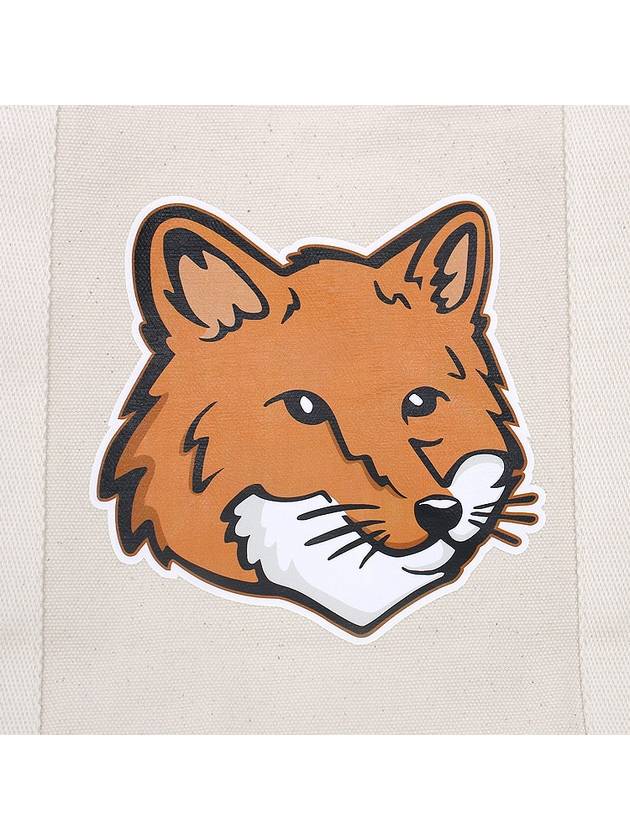 Fox Head Print Tote Bag Ecru - MAISON KITSUNE - BALAAN 5