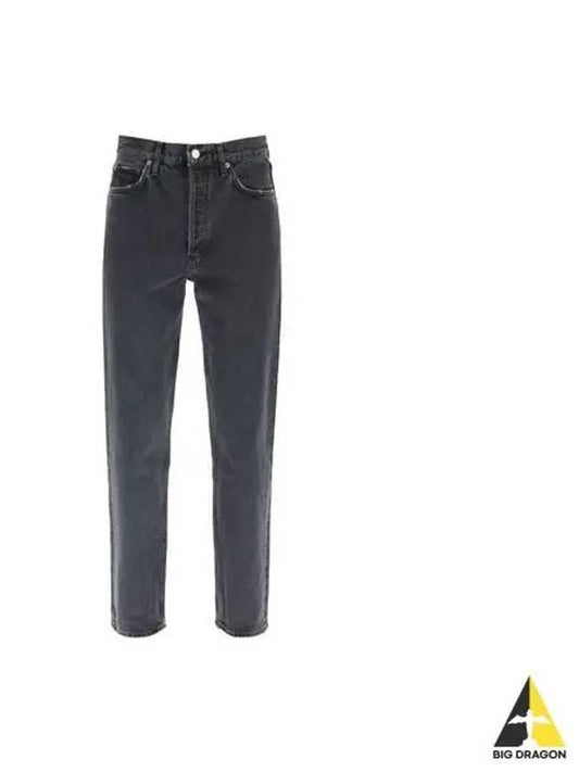 Women's 90S Pinch Waist High Waist Straight Jeans Black - AGOLDE - BALAAN.