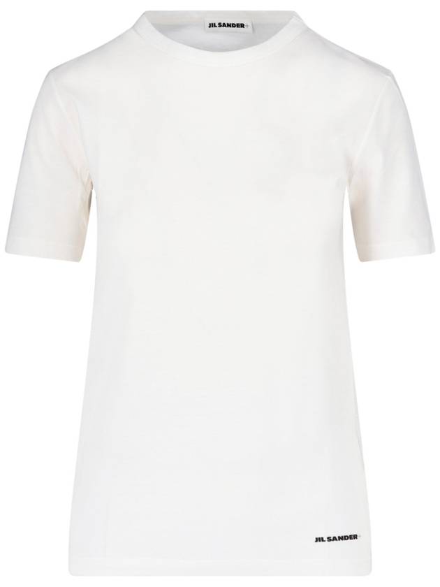 Logo Crew Neck Cotton Short Sleeve T-shirt White - JIL SANDER - BALAAN 2